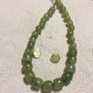 Beautiful jade color necklace earrings set